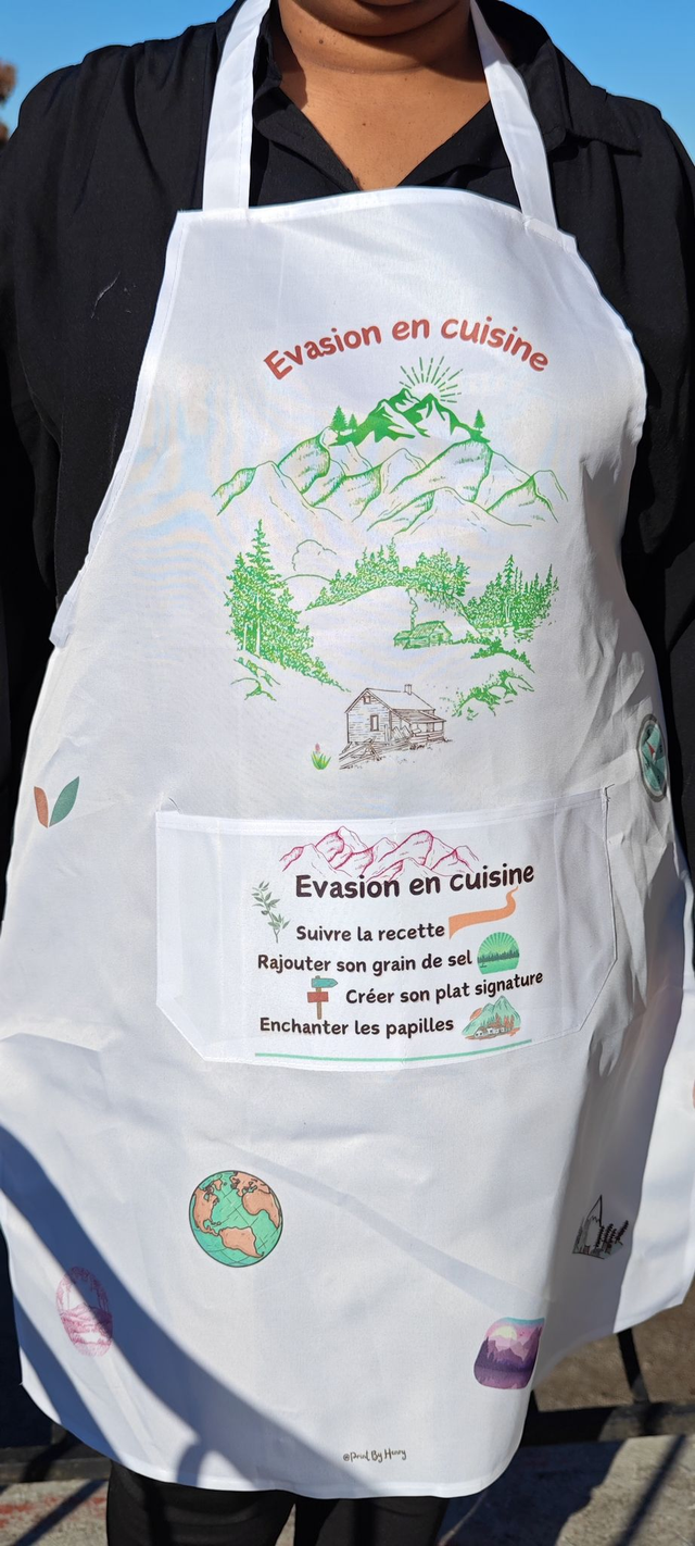 Tablier &quot;évasion en cuisine&quot; - PrintByHenry