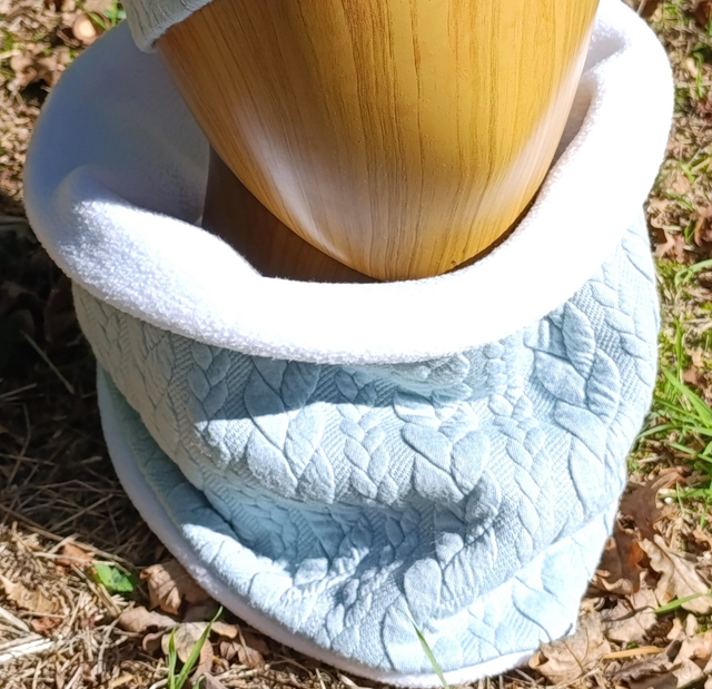 Snood vert d'eau torsades