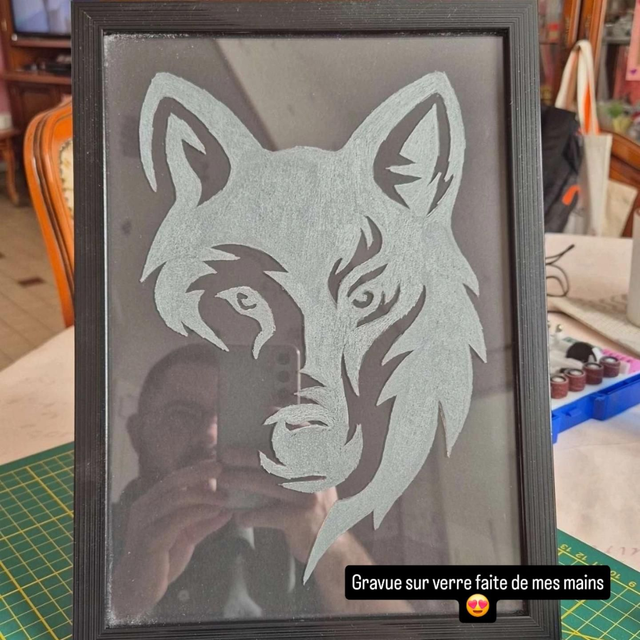 Loup graver sur verre
