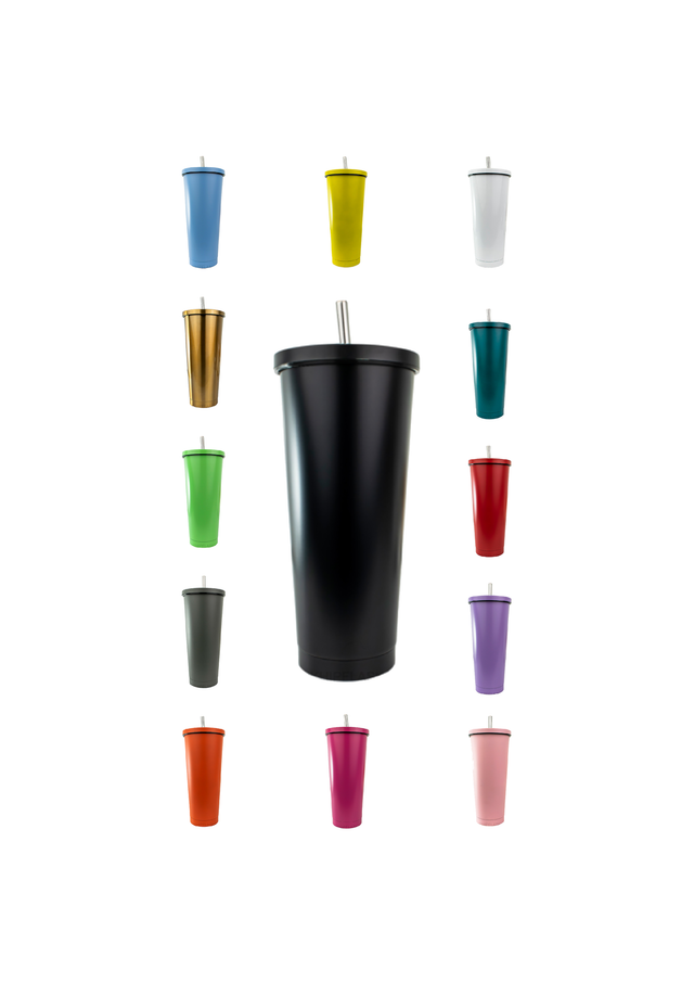 Double Wall Tumbler with Straw (750ml)