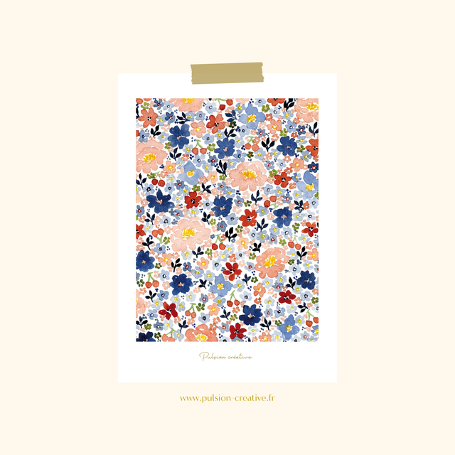 Carte postale aquarelle - Liberty