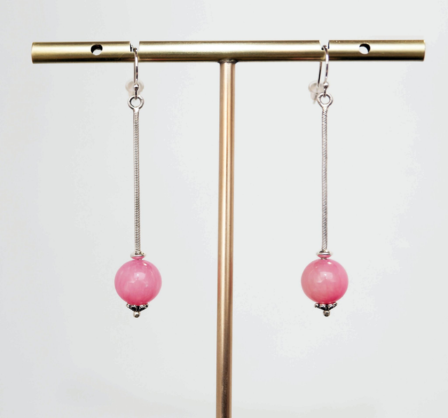 Boucles d'oreilles créateur, modèle artisanal "Cherry Jade"