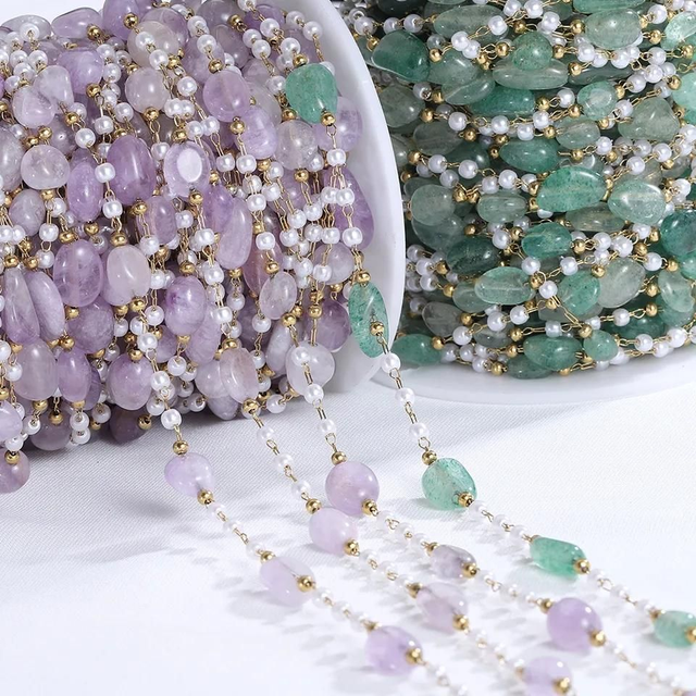 Colliers Améthystes montage Acier hypoallergénique  longueur sur mesure