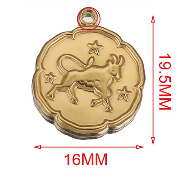 Charm segno zodiacale toro a rilievo