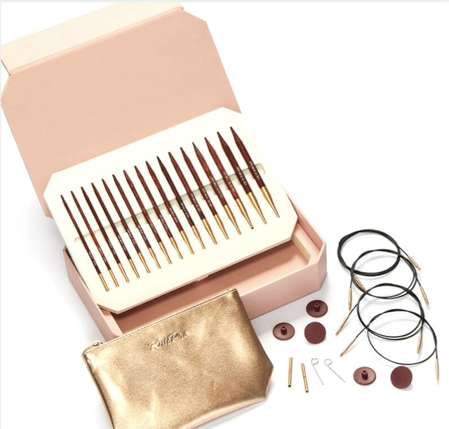 Gift Set: Symfonie: Knitting Pins: Circular: Interchangeable: Rose: Deluxe Set