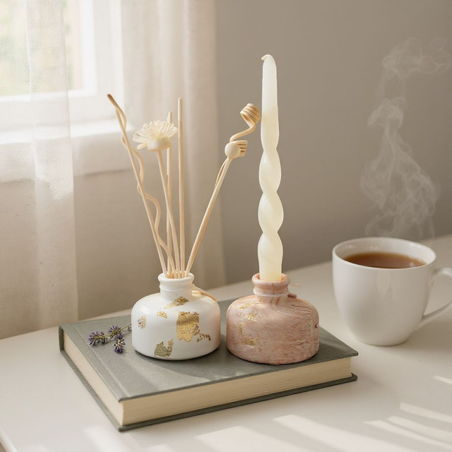 Pot rond diffuseur/bougeoir