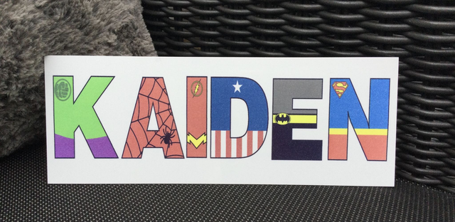 Superhero name plaque