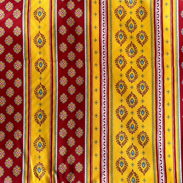 Tissu provençal rouge/orange