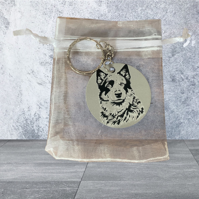Aluminum Keyring - Border Collie
