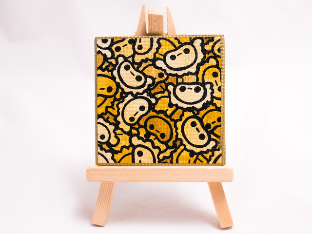 PIEROGI magnes, kwadratowy kształt, ręcznie malowany, akwarela