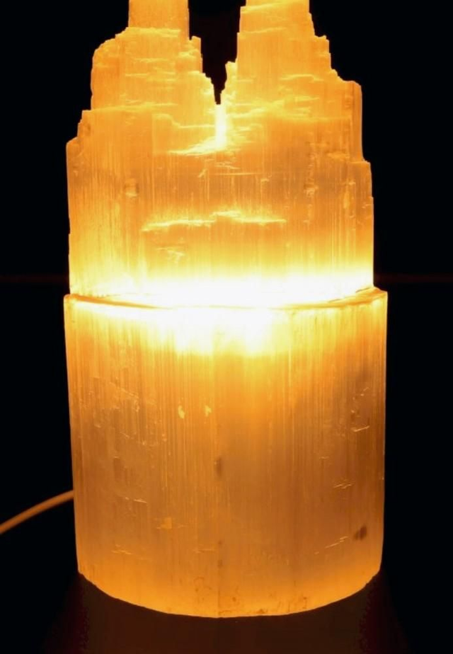 Lampe Sélénite Montagne Double 20cm