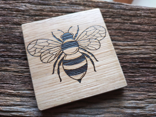 Oak coaster -Bee