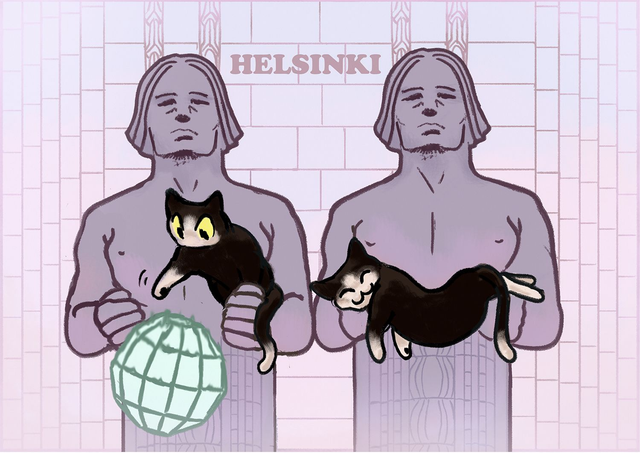 Lyhdynkantajat and their cats A4 print