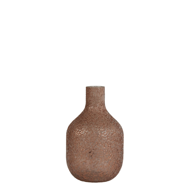 Vaas Ø13x21 cm MOLUSI glas donker koper-koper