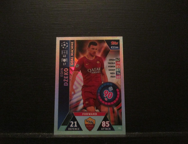 Edin Dzeko - UEFA Champions League Match Attax 2018/19 Original Trading Card #251
