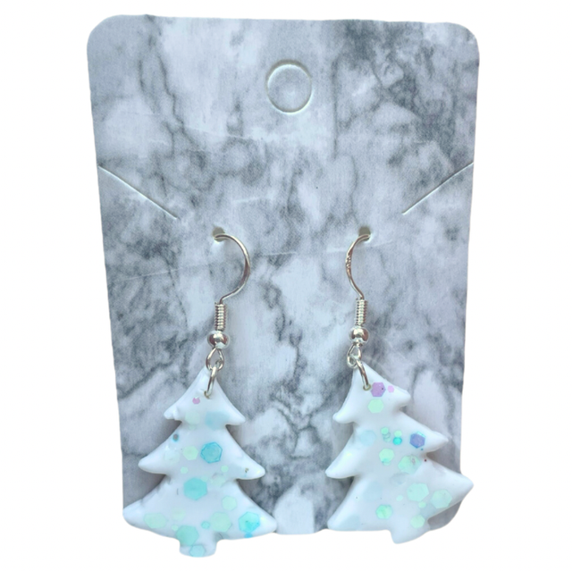 Glittery Christmas tree earrings