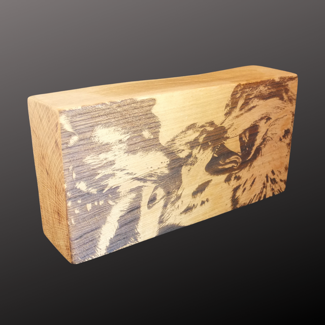 &quot;Wolf Family&quot; - Wood Art Engraving