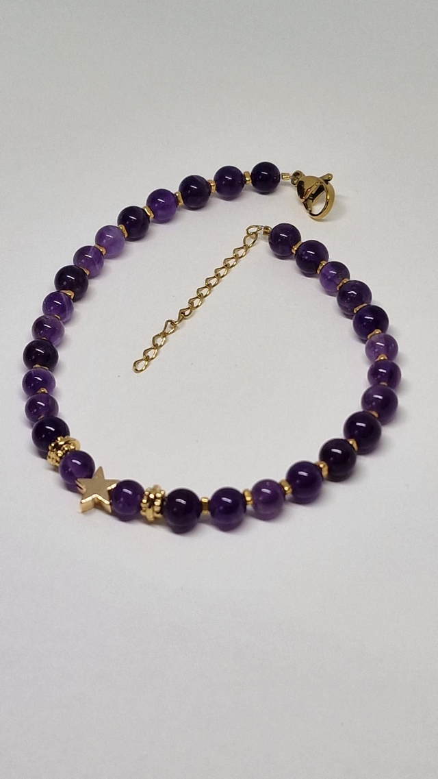 Bijou de cheville en Améthyste