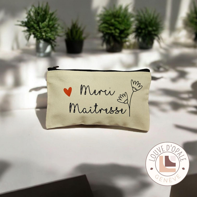 Pochette - Merci Maîtresse coeur rouge