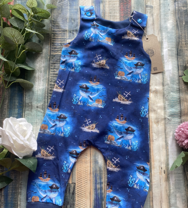 Pirate Whale Dungarees 6-12m
