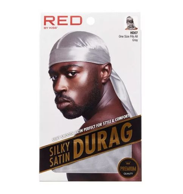 RED BY KISS: SILKY SATIN DURAG - GRAY