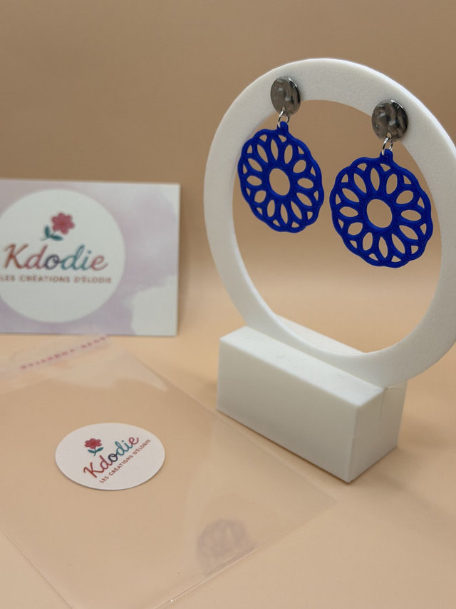 Boucles d'oreilles Rosace - Attaches inox de forme ronde