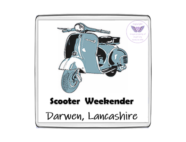 Scooter Weekender Square Fridge Magnet-SFM06