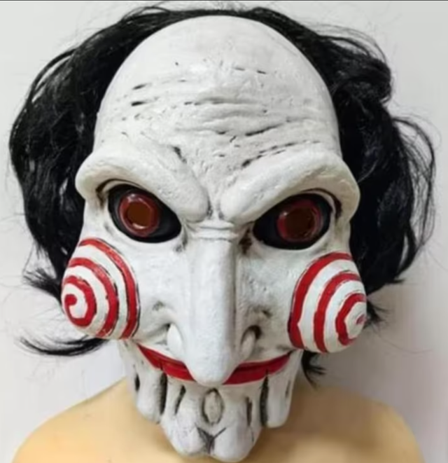 Horror full face latex masker Jigsaw
