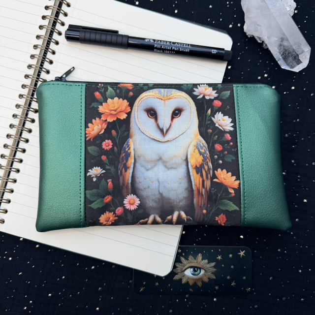 Trousse Talisman animal - Chouette verte