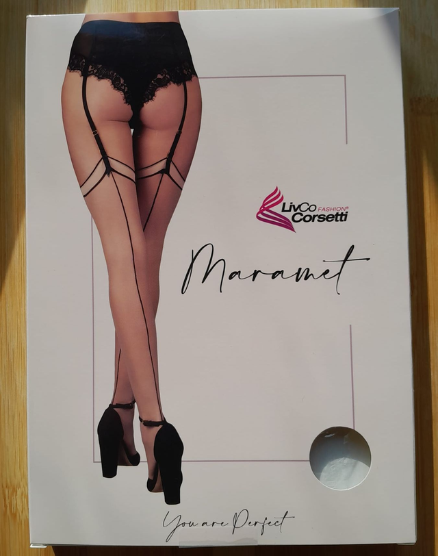 Bas nude à couture rouge "Maramet"