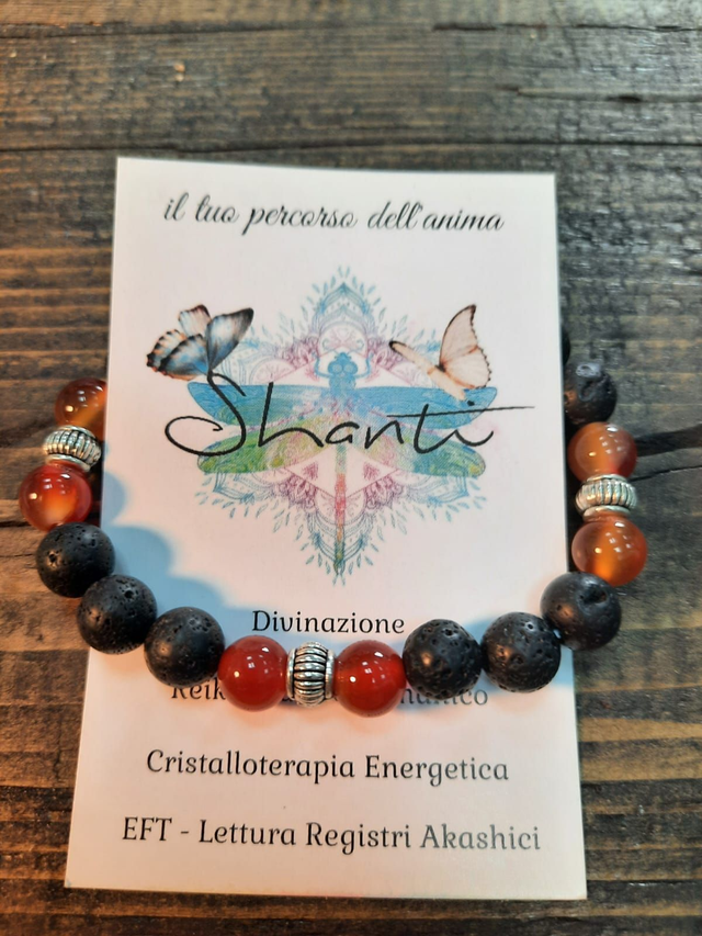 Bracciale uomo pietra lavica