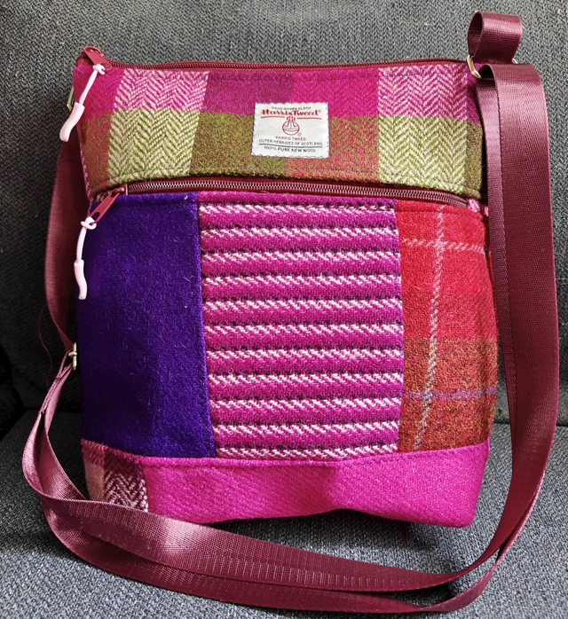 Harris Tweed cross body patchwork bag