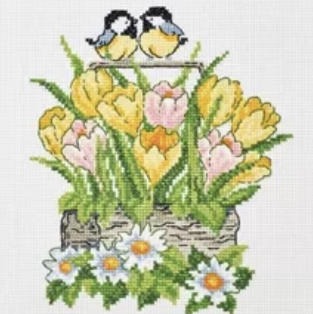 Permin Tulips in Basket Counted Cross Stitch Kit