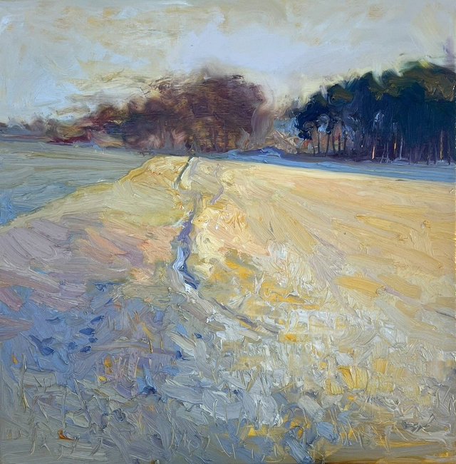 "Am Schwellenrand des Januars" Öl auf Leinwand, 80 × 80 cm, 2025