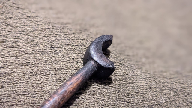 Black hardwood crescent pin