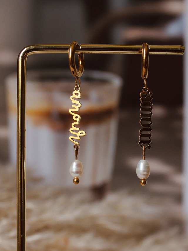 Boucles d’oreilles Amour asymétriques