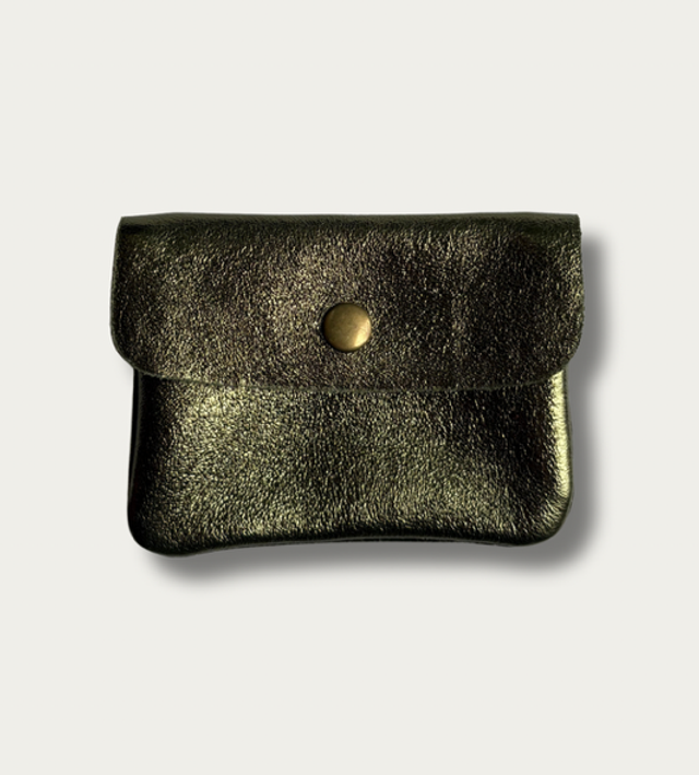 Italian Leather Coin Purse - Green 