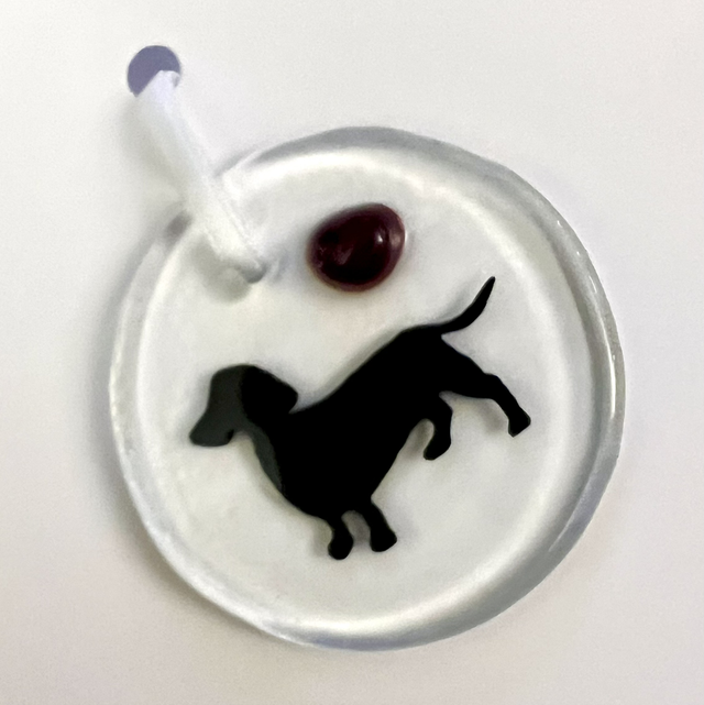 Dachshund Fused Glass Card