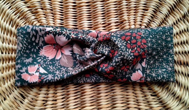 Bandeau jersey gris/rose M