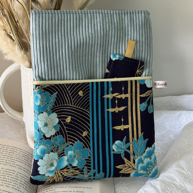 Pochette à livre et son signet Gilded Azure