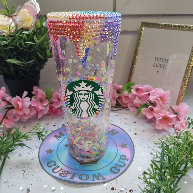 Tasse Snow Globe multicolor avec strass