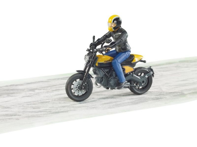 63053 Moto jaune et pilote