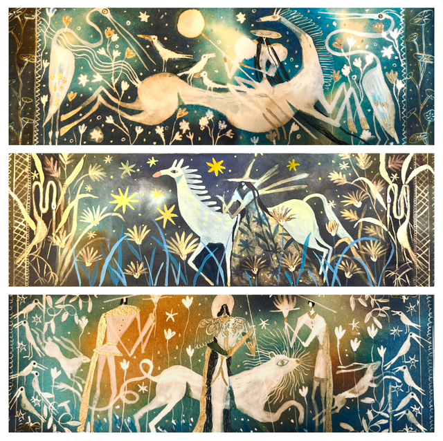 SÉRIE DE 3 ILLUSTRATIONS  ( FORMAT LETTRE )