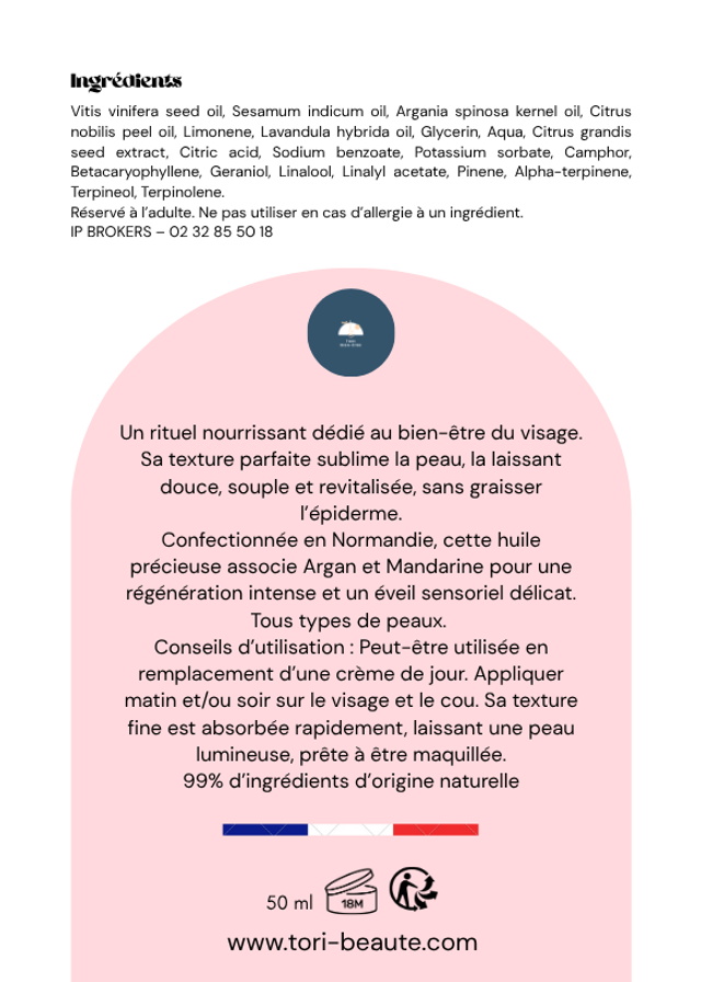 Huile sèche sublimante - Argan & Mandarine