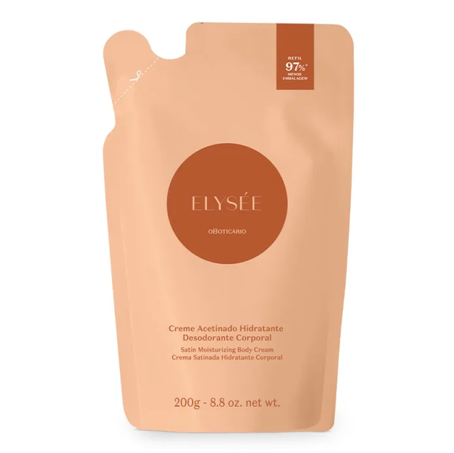 Refil Creme Desodorante Hidratante Corporal Acetinado Elysee 200g