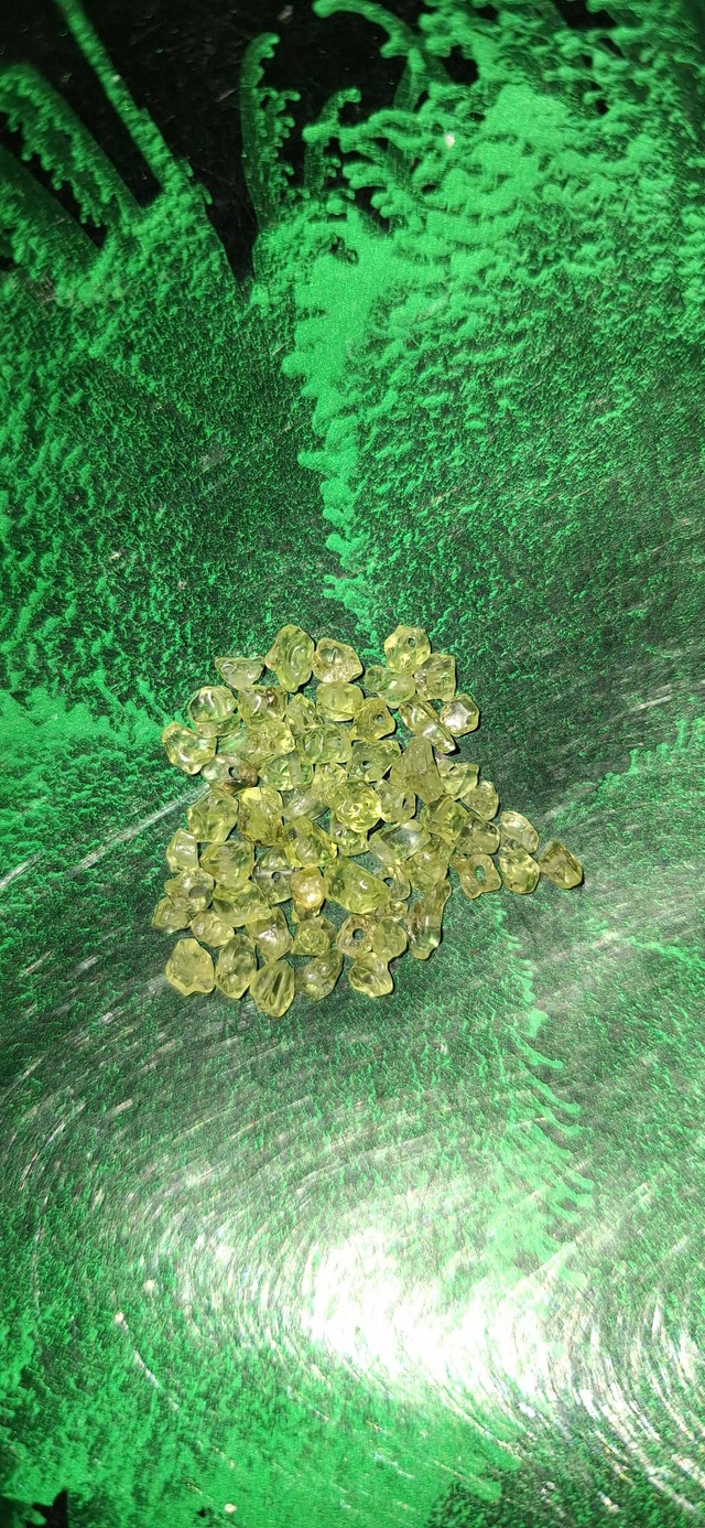 Irregular green peridot 