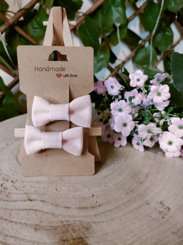 Duo barrettes rose pâle 5cm