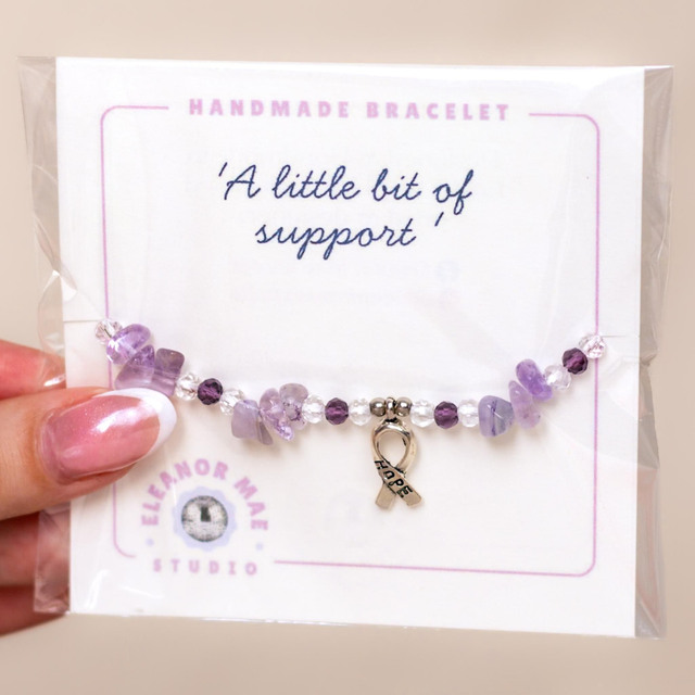 'Hope Support' Crystal Bracelet (Light Purple)