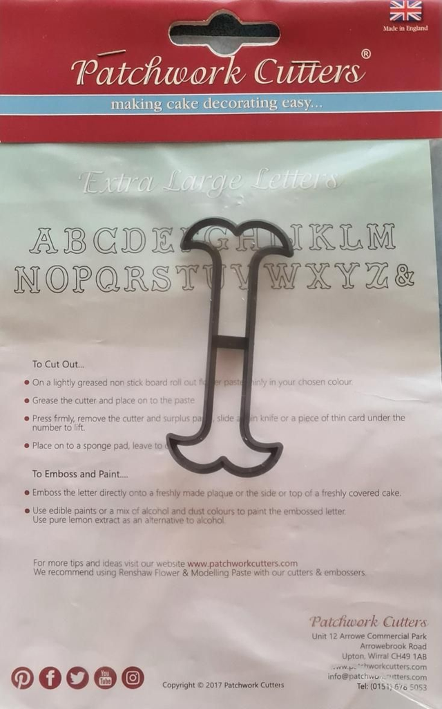 Patchwork Cutters Marion Frost extra large letters I