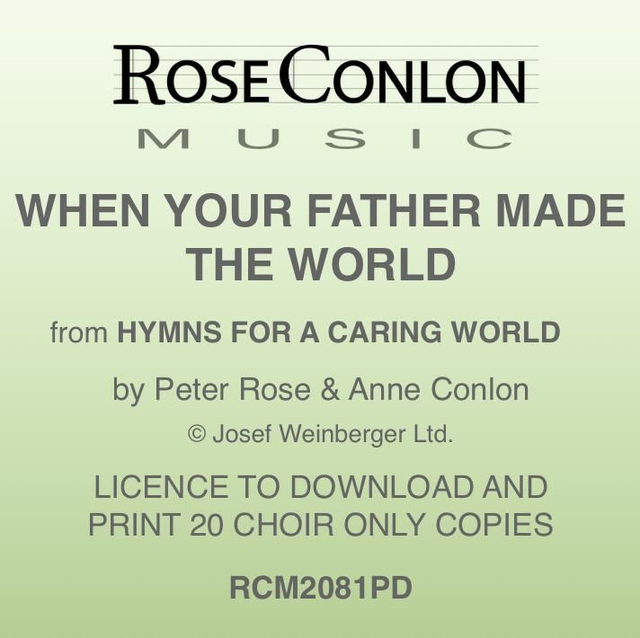 WHEN YOUR FATHER MADE THE WORLD  PDF  (Choir Only)